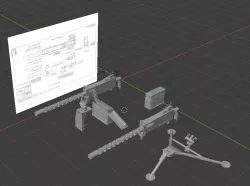 Cal.30 - Browning M1919 with tripods and support Jeep 1/18-1/16-1/6 and 1/20