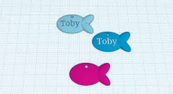 Cat tag fish shape