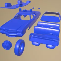 Chevrolet Impala sedan Police 1972 Printable Car In Separate Parts
