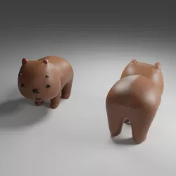 Chibi bear figure.