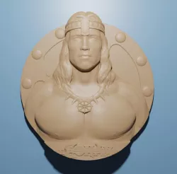 Conan the Barbarian artcam aspire relief model in stl format shapeoko xcarve v-carve 3D for CNC Router Engraver Carving Active