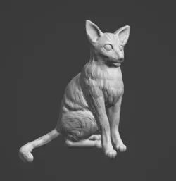 Cornish Rex Cat Figurine
