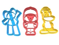cortante cookie cutter pocoyo galletitas 8cm pack set x3 pato elefante