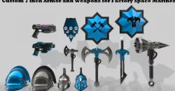 Custom 7 inch Armor and Weapons for Factory Space Marines