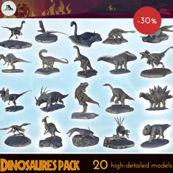 Dinosaur miniatures pack - High detailed Prehistoric animal HD Paleoart