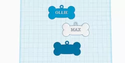 Dog tag bone shape