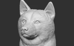 Doge meme Shiba Inu head for 3D printing
