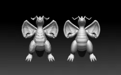 Dragonite low poly and normal 3D print model