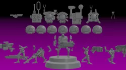 ENGINE CULT SERVOCORES - ASSISTANT DROID SQUAD -IN PARTS- 28mm