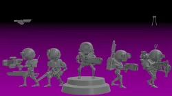 ENGINE CULT SERVOCORES - ASSISTANT DROID SQUAD -MONOPOSE- 28mm