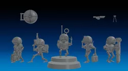 EXPENDABLE SERVOCORES - ASSISTANT DROID SQUAD -MONOPOSE- 28mm
