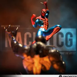 Fan Art Spiderman Vs Venom - Statue