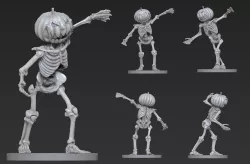Fantasy Human Skeleton (Undead) 3D Printable Halloween Version