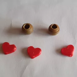 heart bead + round