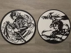 Kimetsu No Yaiba Giyuu and Tanjiro Hinokami Stencil