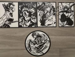 Kimetsu No Yaiba Hashira Pack Stencil Rengoku Uzui Shinobu Giyuu Mitsuri