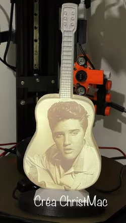 LAMP LITHOPHANIE GUITAR OF THE KING ELVIS PRESLEY