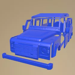 LAND ROVER DEFENDER 110 2011 PRINTABLE CAR BODY IN SEPARATE PARTS