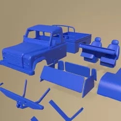 LAND ROVER DEFENDER 110 PICKUP 2011 PRINTABLE CAR IN SEPARATE PARTS
