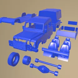 LAND ROVER DEFENDER 130 HIGH CAPACITY DOUBLE CAB PICKUP 2011 PRINTABLE CAR IN SEPARATE PARTS