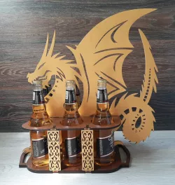 laser cutting plasma cutting mdf Drink Holder Dragon Beer Tray dxf cdr svg file format