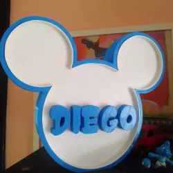 Led rgb mickey mouse lamp with the name Diego