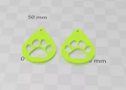 Little cute cat paw or kitten paw earrings
