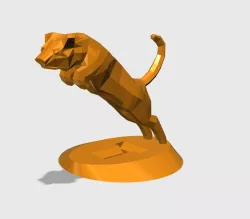 LOW POLY TIGER JUMP with STAND