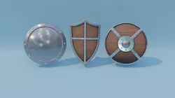 Medieval miniature shield weapons