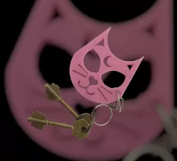 moon kitty keychain