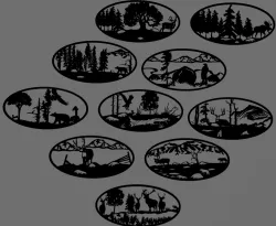 Moose Bears and forest wall decoration.