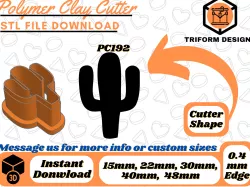Polymer Clay Stud Cutter Cactus | 5 Sizes | Digital STL File | 3D Printing