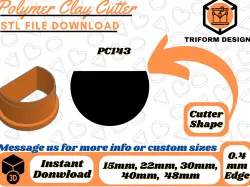 Polymer Clay Stud Cutter Cut Circle | 5 Sizes | Digital STL File | 3D Printing