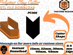 Polymer Clay Stud Cutter Long Chevron | 5 Sizes | Digital STL File | 3D Printing