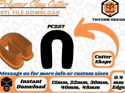 Polymer Clay Stud Cutter Long U | 5 Sizes | Digital STL File | 3D Printing