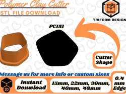 Polymer Clay Stud Cutter Round Hex | 5 Sizes | Digital STL File | 3D Printing