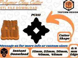 Polymer Clay Stud Cutter Star Cut-Out | 5 Sizes | Digital STL File | 3D Printing