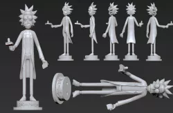 Rick Sanchez (from Rick and Morty) Fan Art for 3D Printing Presoportado