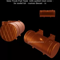 Semi Truck Fuel Tank with quilted vinyl cover - for model kit - custom diecast - rc