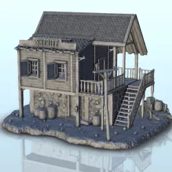 Sheriff's office in wood and stone with stairs (23) - Six Gun Sound Desperado Old Chronicles Gunfight Gutshot Blackwater Gulch