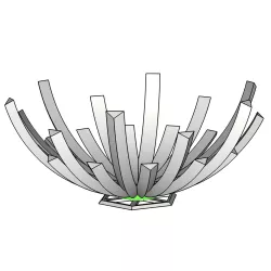 “Snowflake Crystal” Rotating Fruit bowl spinning with ball bearing, 3D print STL