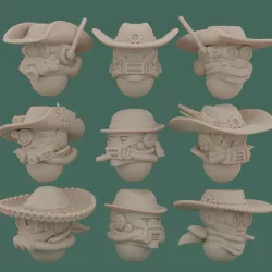 Space cowboys heads for kitbashing