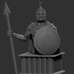 Spartan Warrior 3D model sculpture