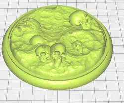Stand with skull of Terminator for figure in 150 mm scale