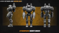 Steampunk Heavy Mech 100mm and 140mm 3D Printable