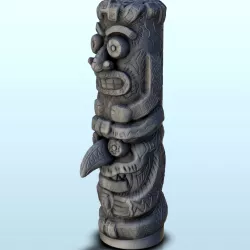 Totem pole with mythical animals (1) - Pacific War WW2 Jungle Island Medieval Palm Beach Vietnam Viet Cong Iwo Jima Laos Cambodia