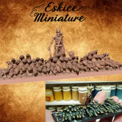 Undead rats swarm with beast master - 28mm skeleton army