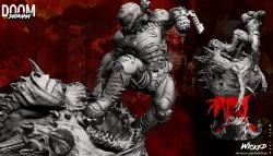 Wicked Video Game Doom Slayer Diorama Tested and ready for 3d printing