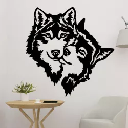 Wolf With Wolf Wall Decor