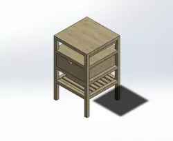 1.6 SCALE IKEA NORDKISA STYLE BEDSIDE TABLE FOR BARBIE DOLL (DOLL HOUSE)